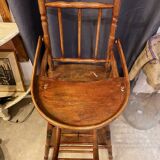 Antique early 20th century baby's top in beech with youpala abacus and tablet