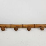 Coat rack 6 wooden hooks bamboo style