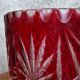 Large ruby red cut crystal vase – Central Europe 1950s