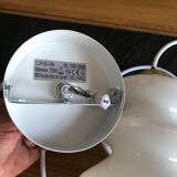 Hanging lamp in white opaline and brass