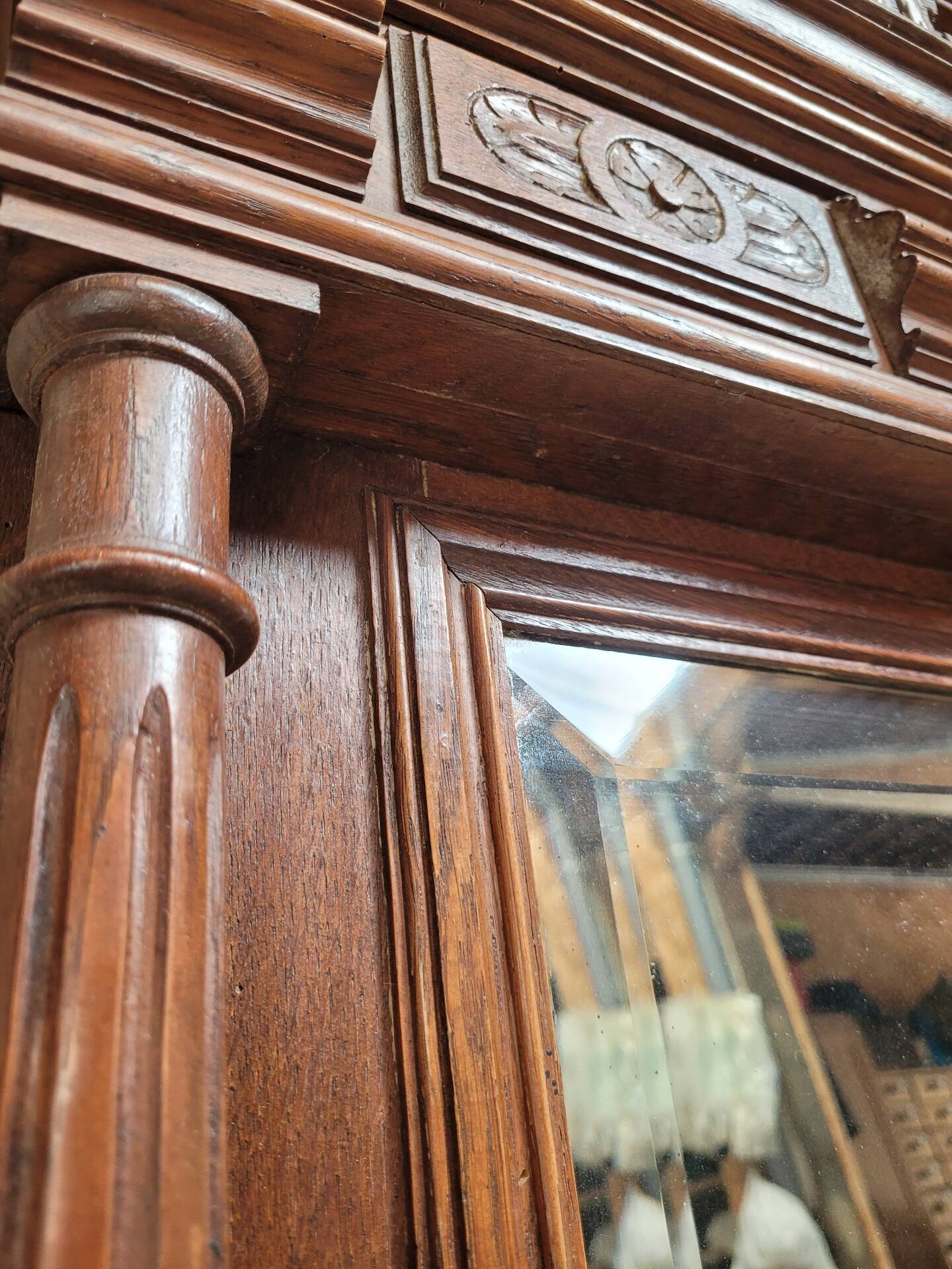 Large bevelled trumeau mirror