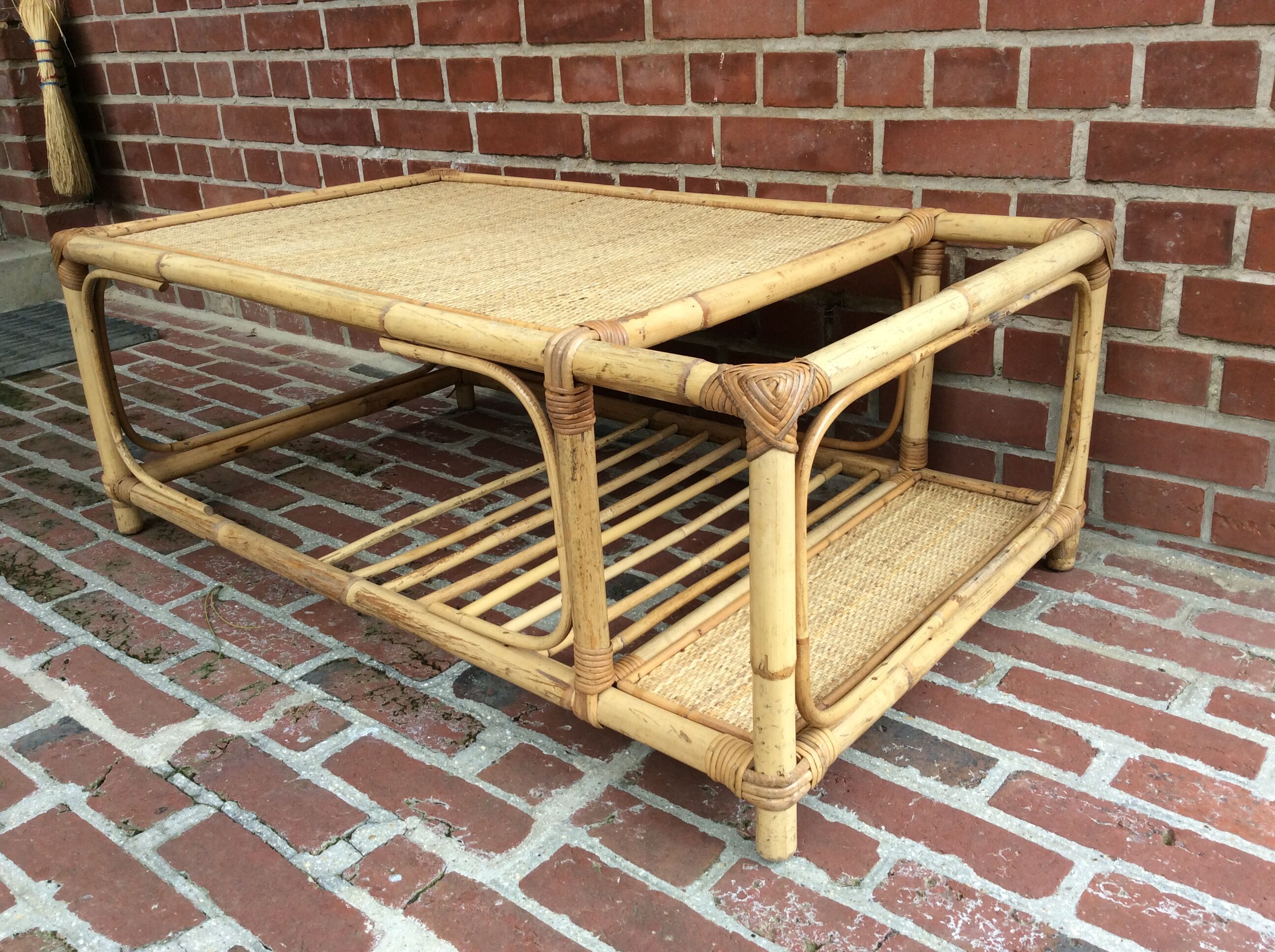 Vintage rattan coffee table