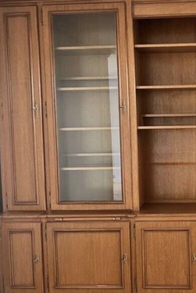Large wooden library, large dressing room
