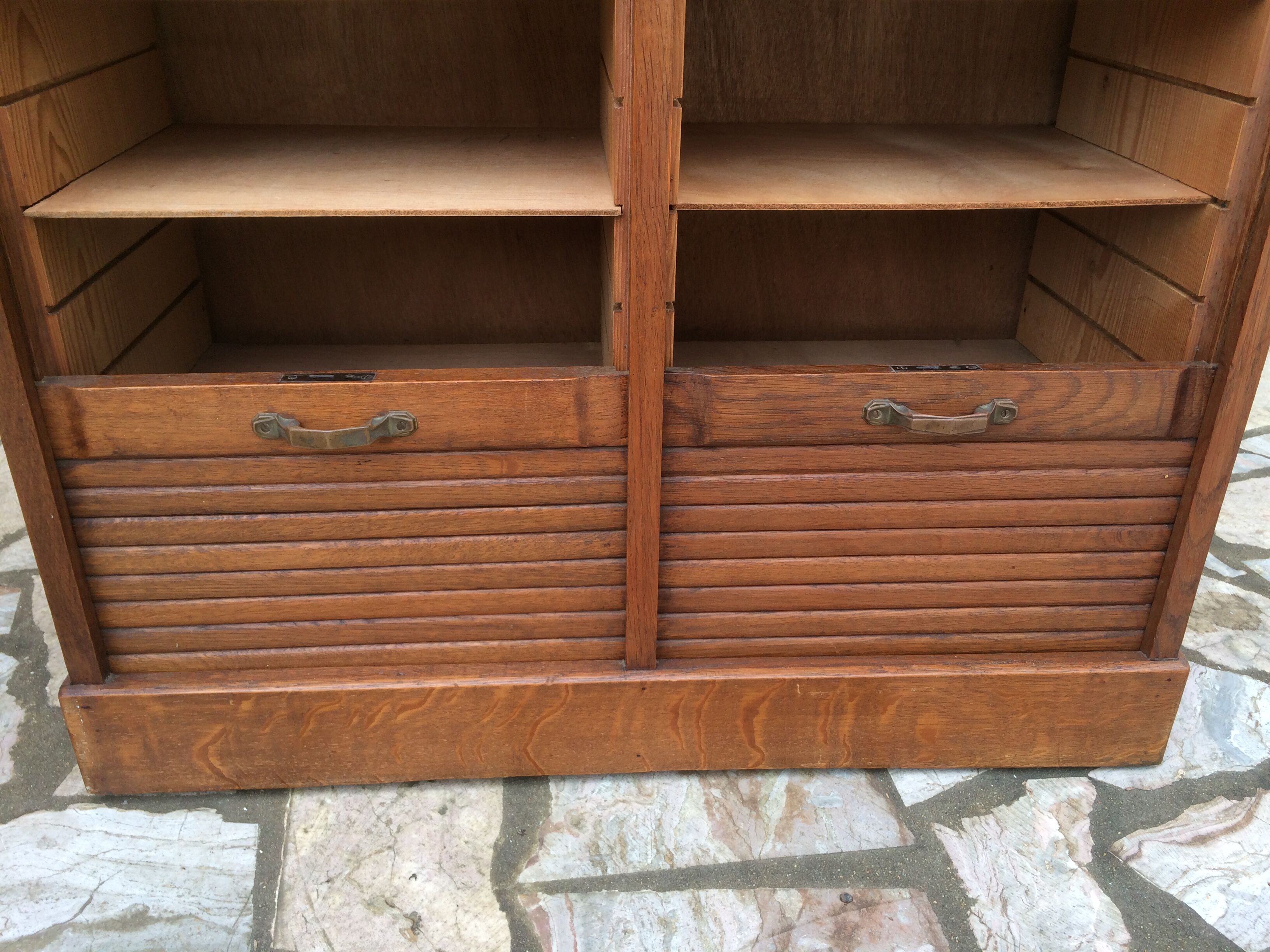 30s oak double curtain binder