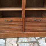 30s oak double curtain binder