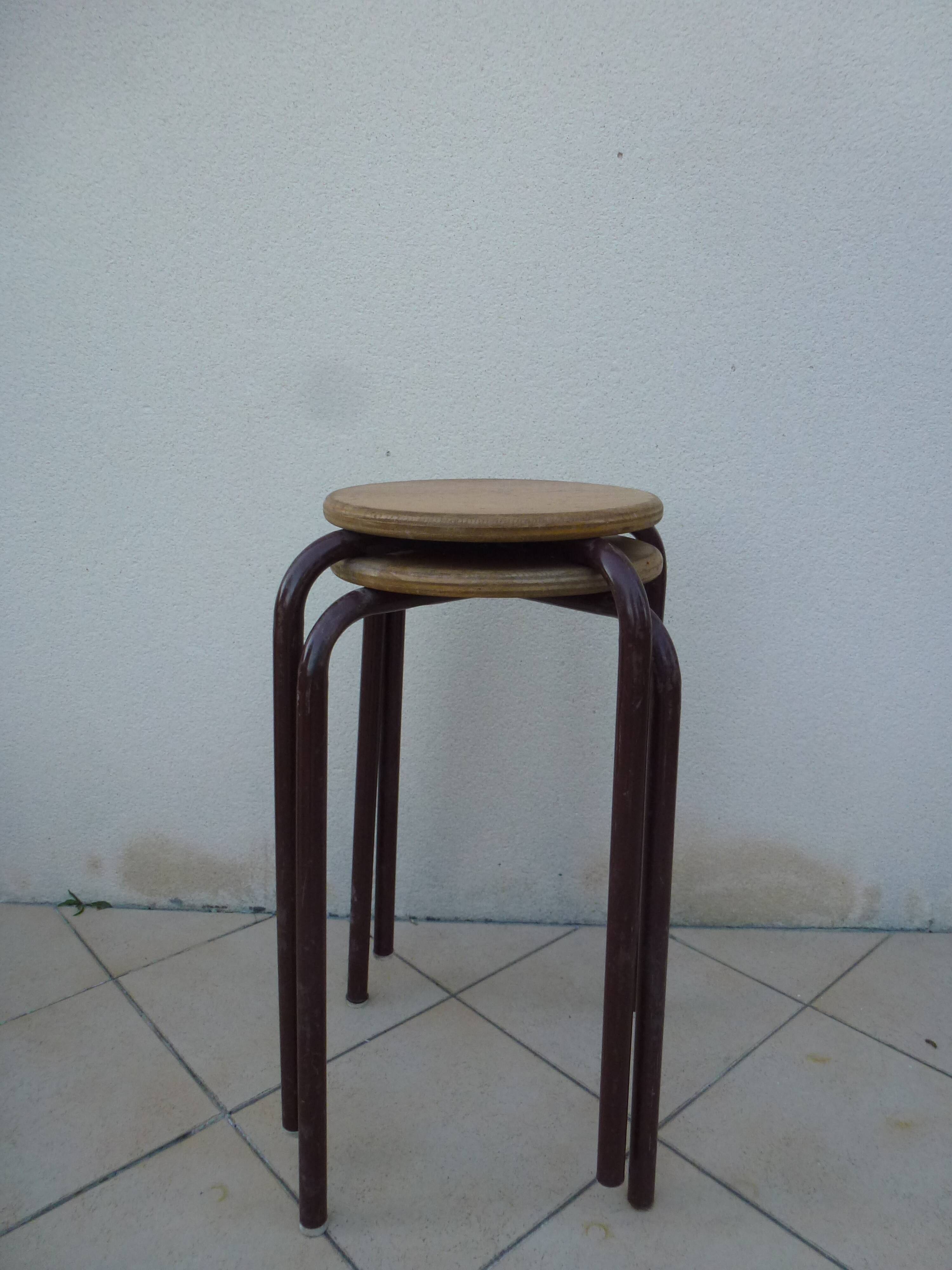 Pair of school stools, 1970s
