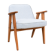 Fauteuil restauré vintage, 1960, tissu bleu clair