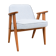 Fauteuil restauré vintage, 1960, tissu bleu clair