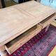 Large table / antique desk in chestnut – light patina