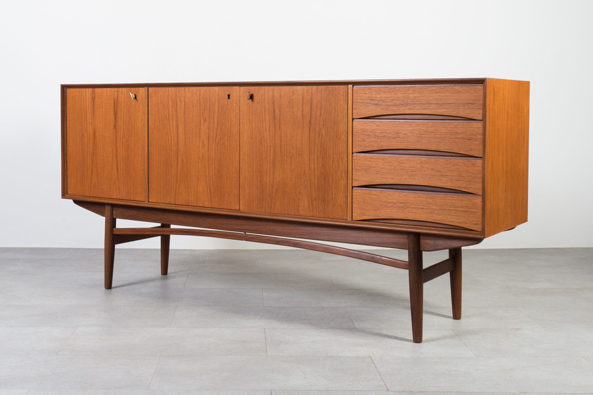 Midcentury Teak Sideboard, Norway, 1960s, Gustav Bahus Style, Fully Restore