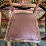 6 Art Deco period chairs in mahogany and leather
