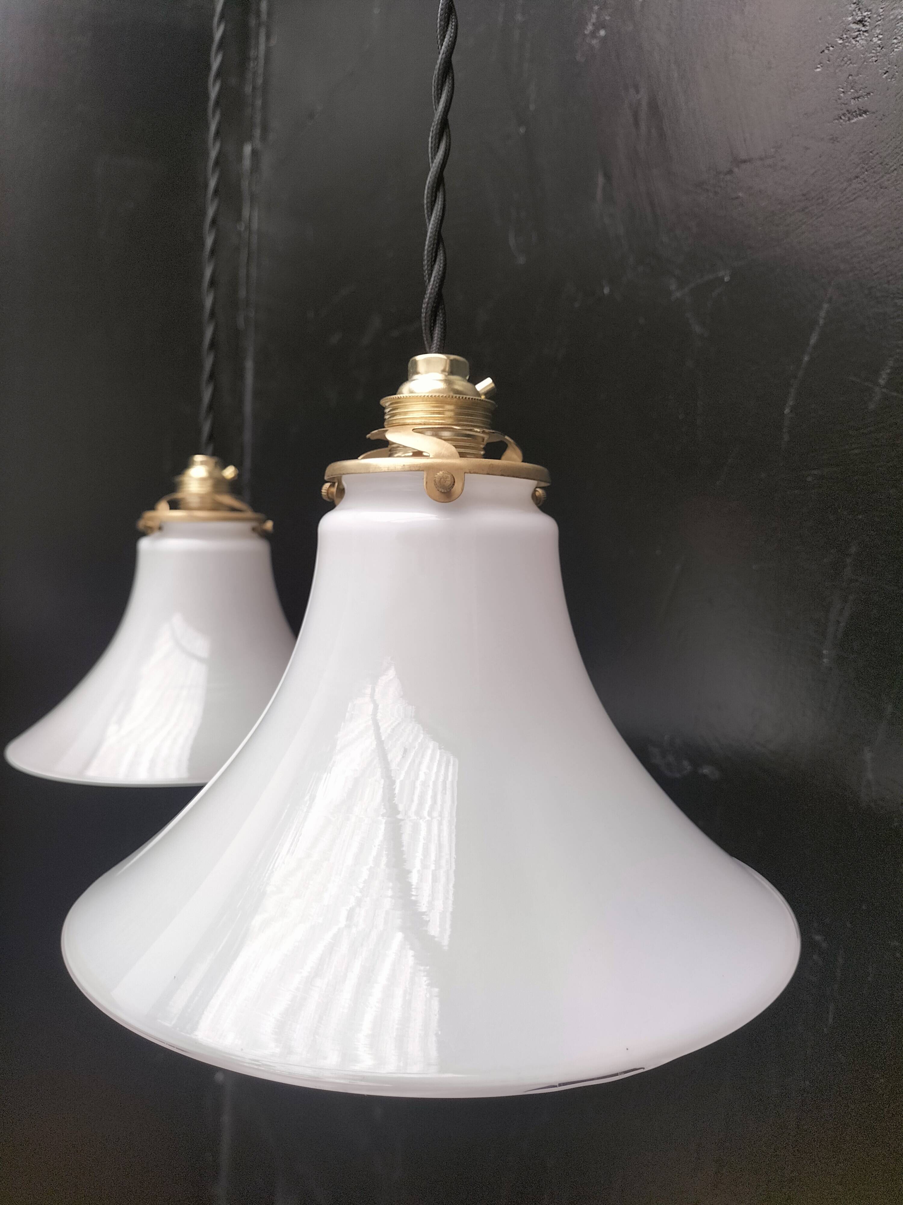 Opaline pendant lights