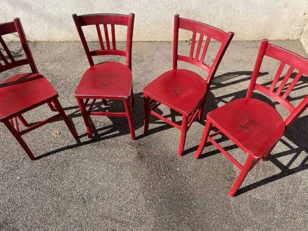 Set de 4 chaises bistrot luterma peintes