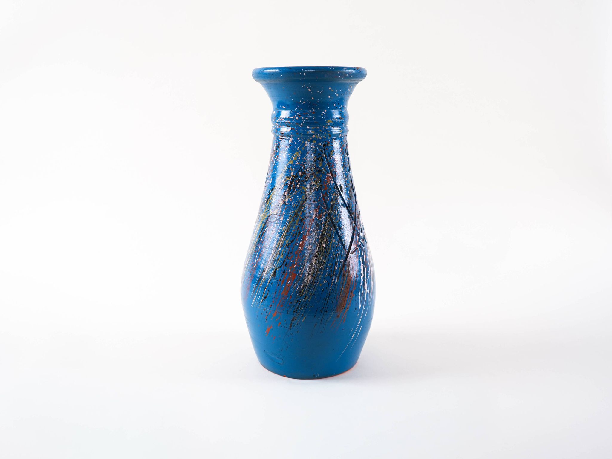 Blue ceramic vase, Danish design, 1970s, made in Denmark