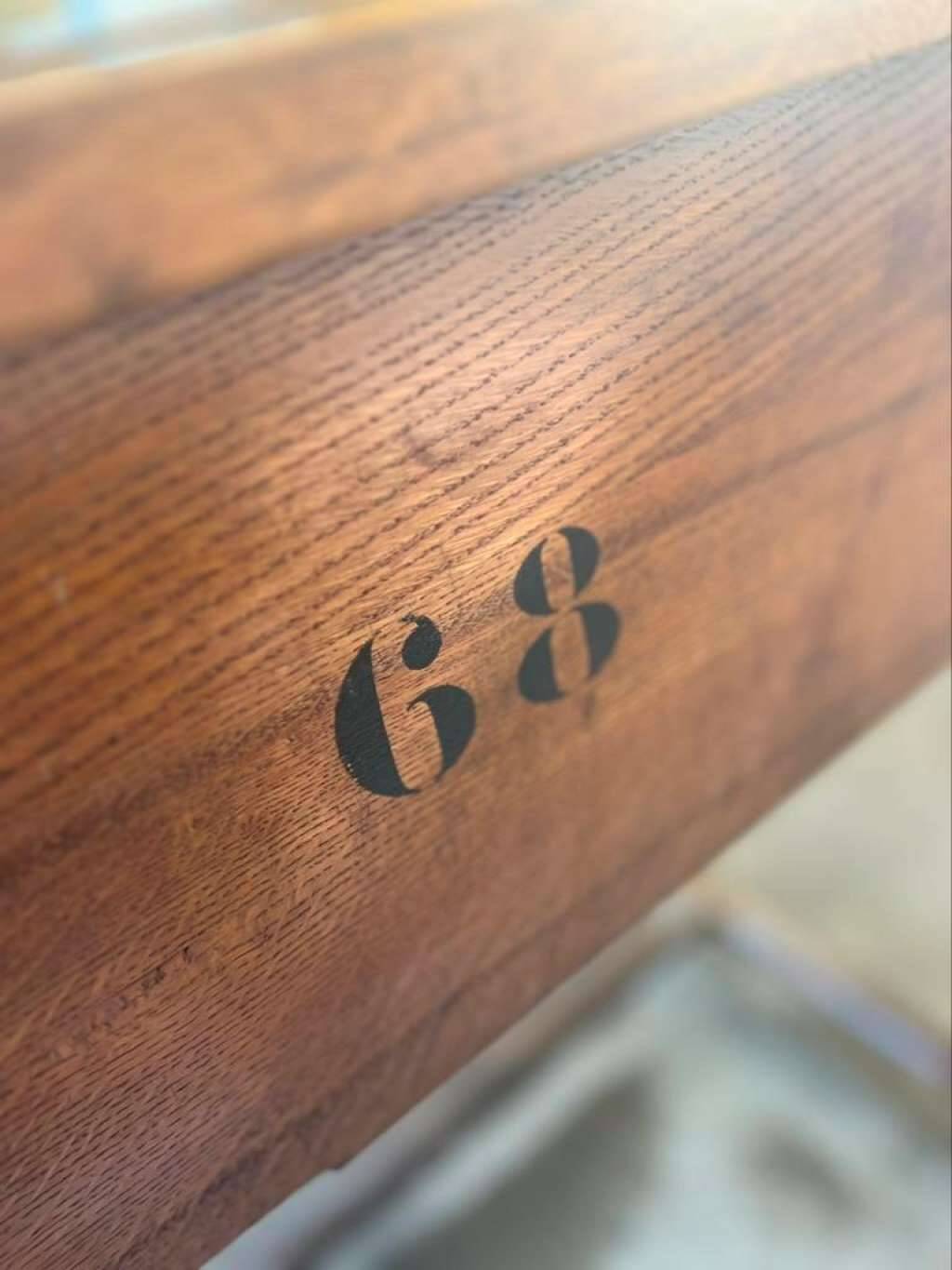 Vintage oak high table / drawing table with deep drawers