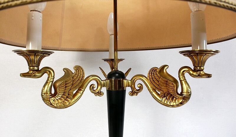 Golden brass lamp, empire style - early twentieth century