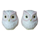 Vintage japan white and pink ceramic owl salt and pepper shaker set