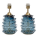Pair of Blue Rostrato Murano Glass Table Lamps
