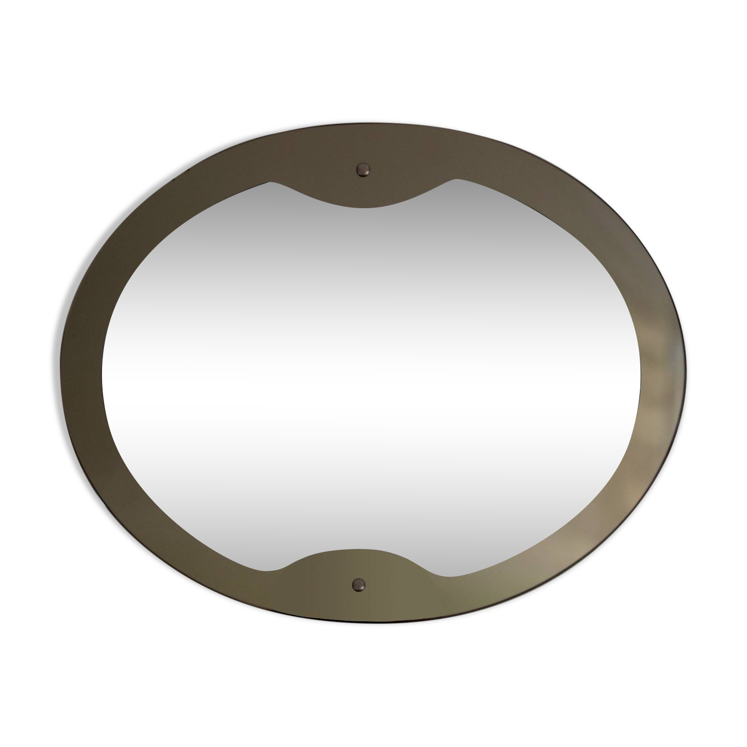 Beveled oval mirror by Lupi Cristal Luxor, Italy, 1970s