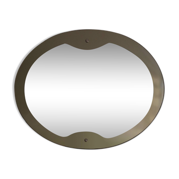 Beveled oval mirror by Lupi Cristal Luxor, Italy, 1970s