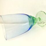 Blue green blown glass vase