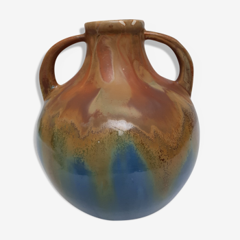 Signed sandstone ball vase