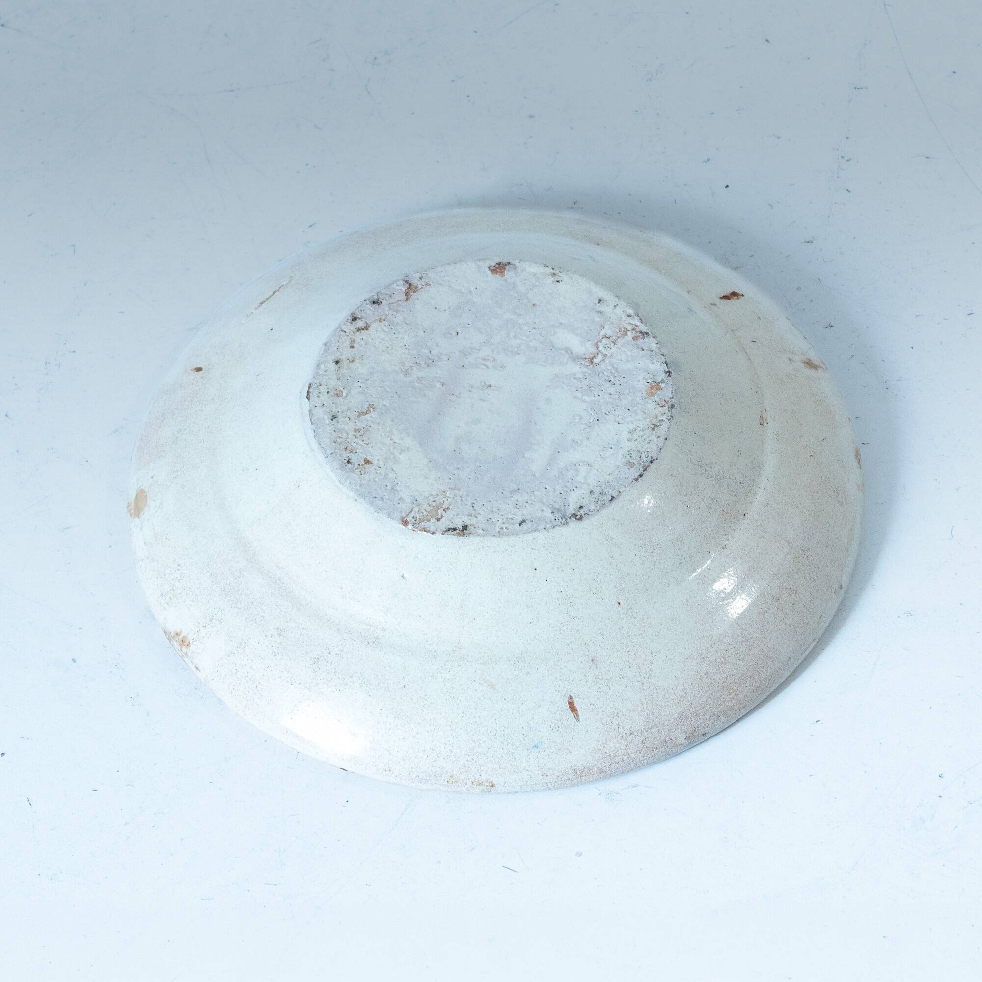 Antique Handmade Ceramic Plates, Set of Three, Italy 1900 circa