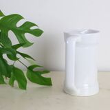 Water pitcher, white ceramic, 1940s vintage French