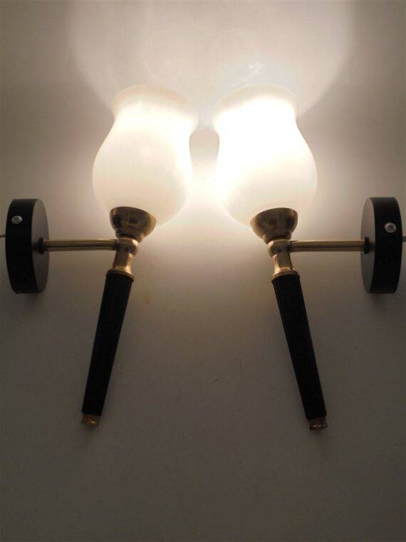 Pair of torch wall lights