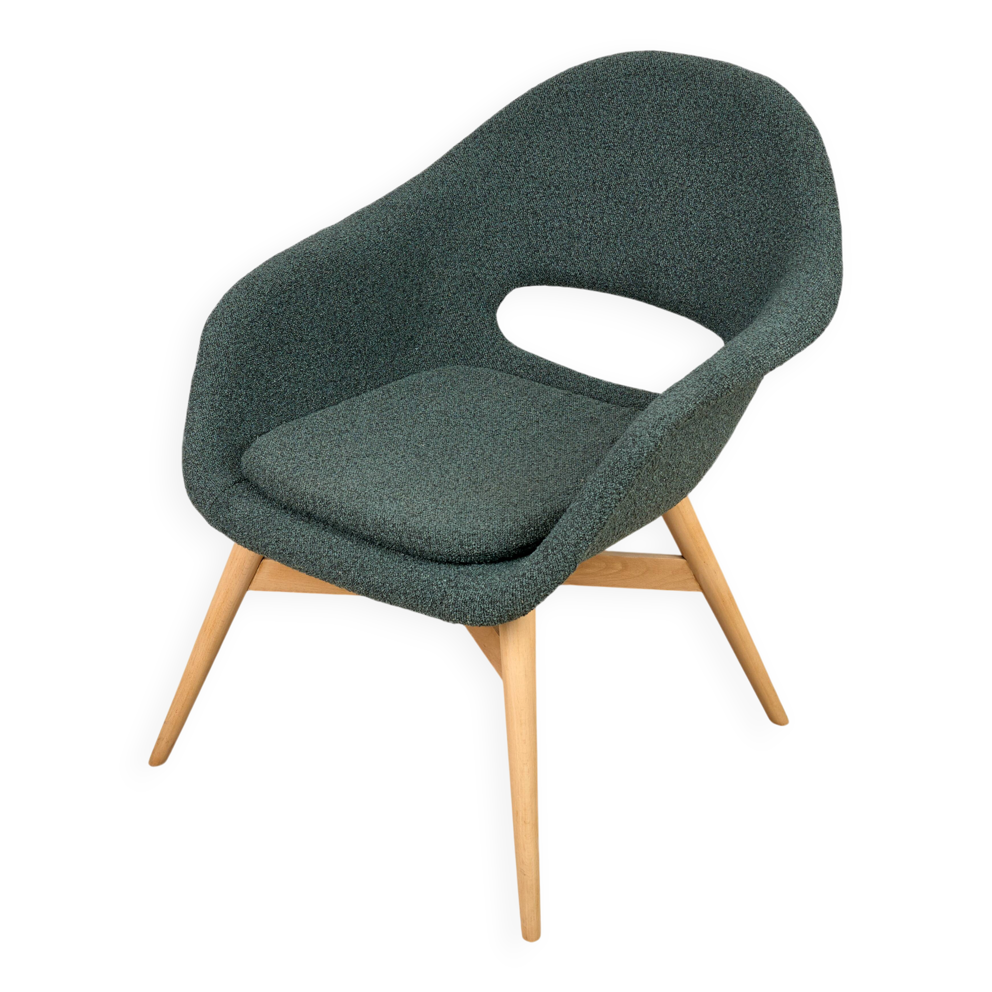 Vintage Shell Lounge Chair by Miroslav Navratil, 1960s, Czechoslovakia