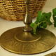 Pair of vintage engraved brass candle holders