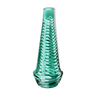 Vase en cristal turquoise Beyer, Allemagne