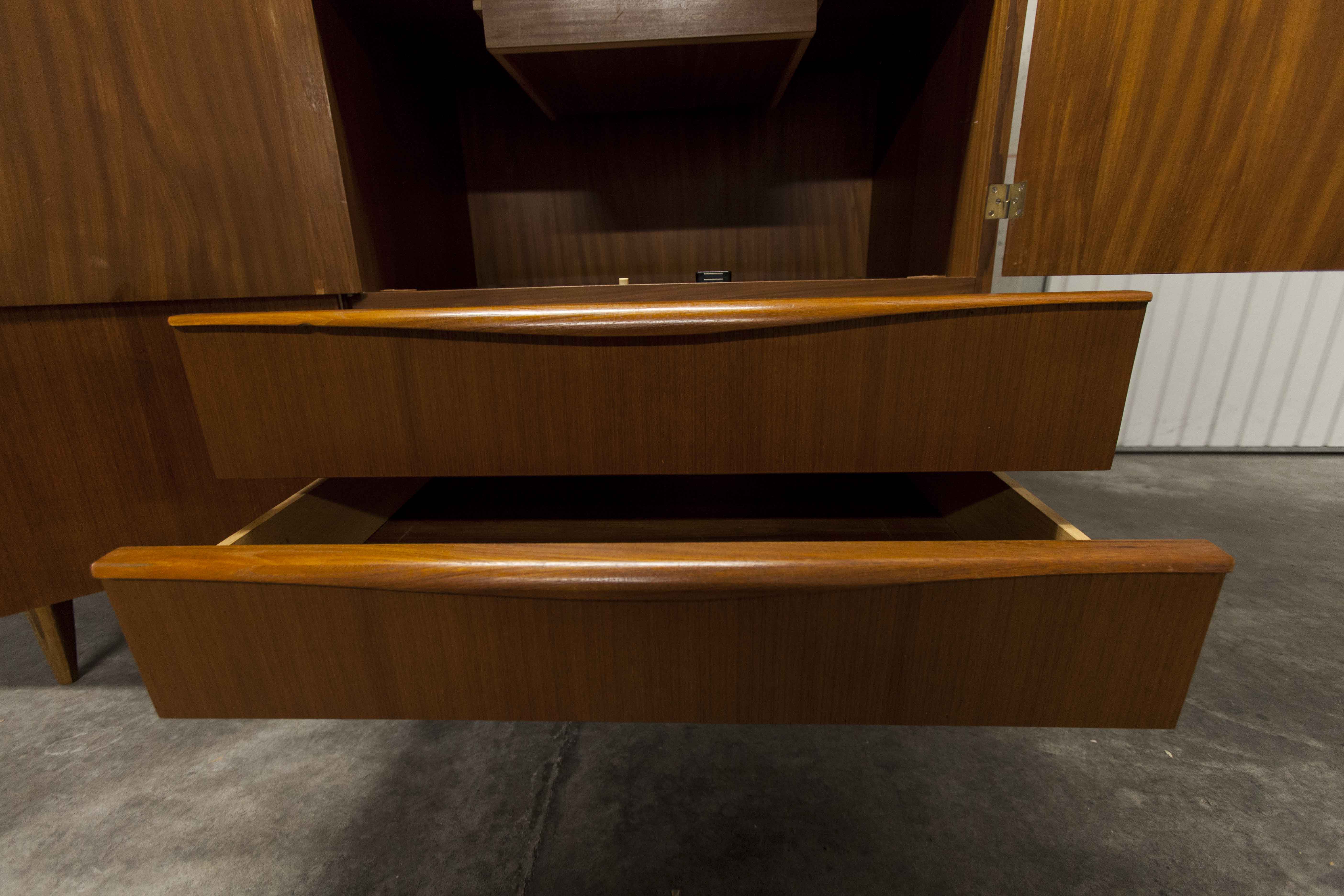 Scandinavian teak cabinet 1960 with mounting plan