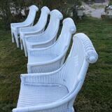 Set of vintage f rattan chairs