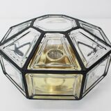 IRon and clear glass ceiling lights by Limburg, Germany, 1960s