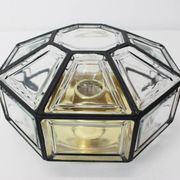IRon and clear glass ceiling lights by Limburg, Germany, 1960s