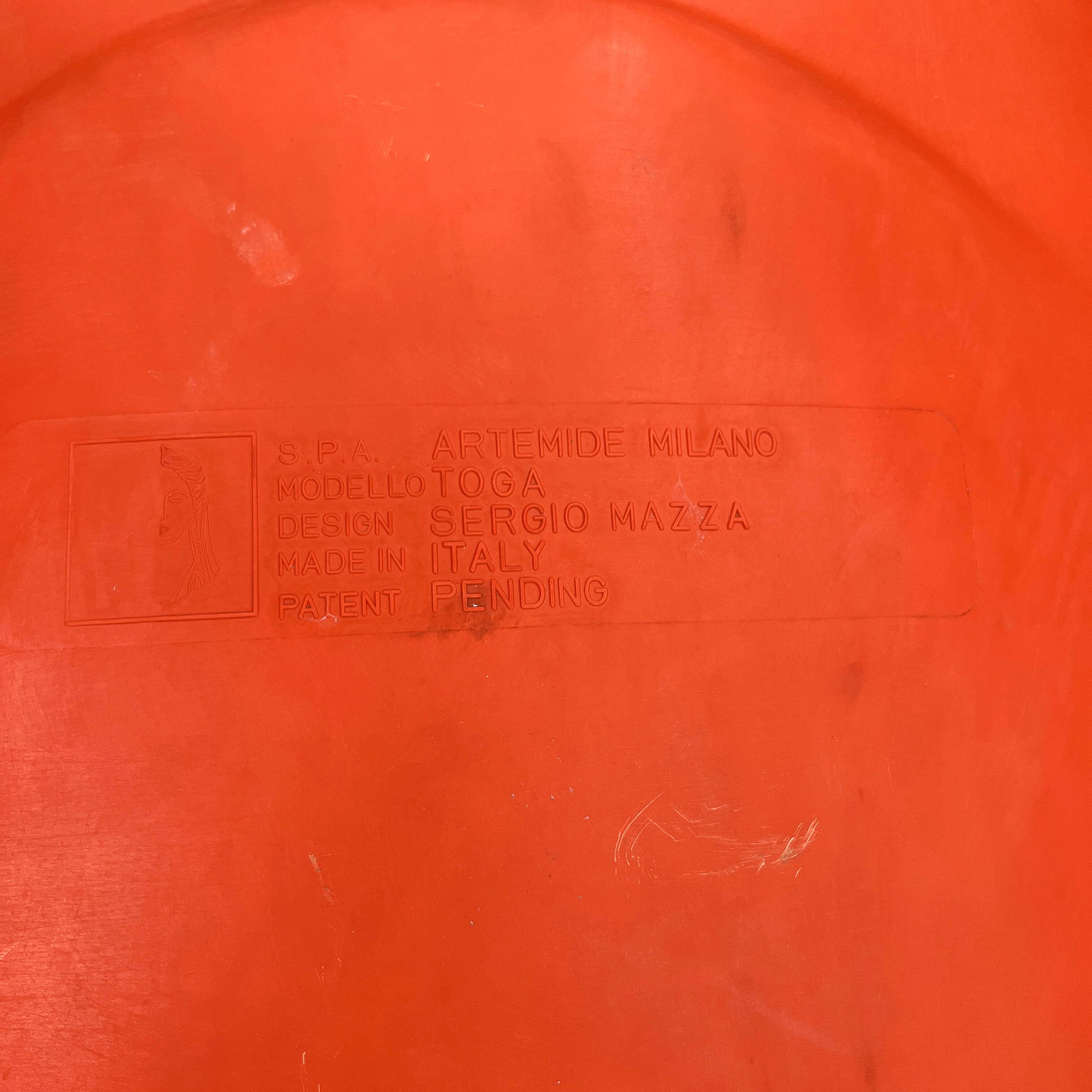 Fauteuil Toga orange par Sergio Mazza pour Artemide, 1960