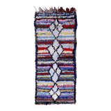 Tapis Berbère Boucherouite coloré - 80 x 189 cm