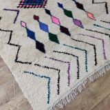 Handmade wool Berber rug 236x152cm