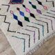 Handmade wool Berber rug 236x152cm