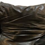 Maralunga 3-Seat Sofa in black leather by Vico Magistretti for Cassina