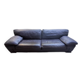 Roche Bobois brown leather sofa