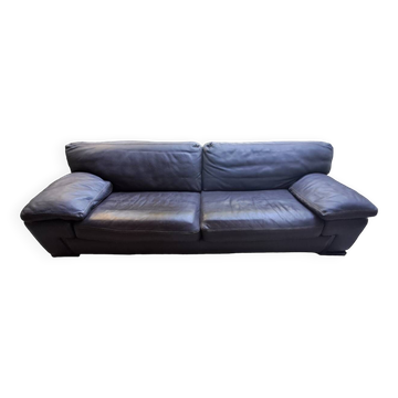 Roche Bobois brown leather sofa
