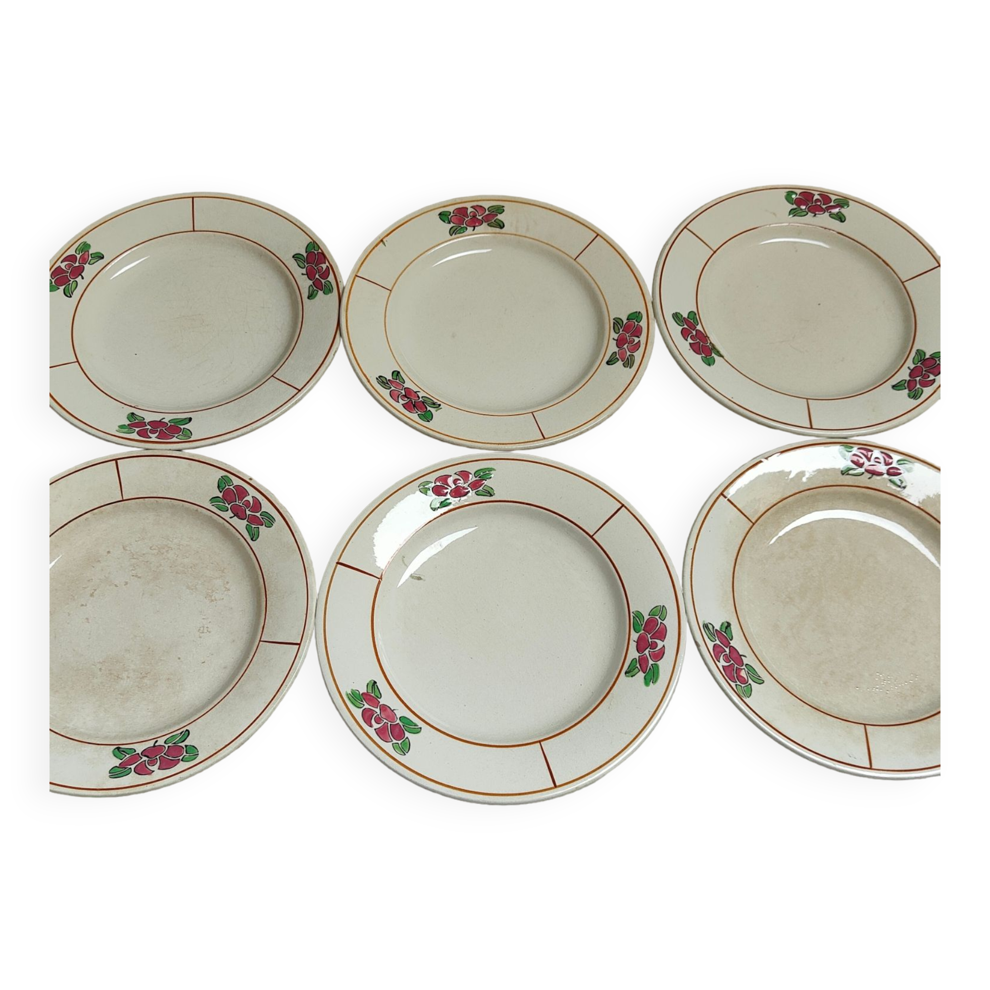 Set of 6 iron earth plates