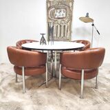Vintage round dining table Mad men style