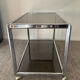 Vintage coffee table 70s chrome and smoked glass