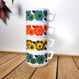 Set de 4 tasses vintages Lotus de Arcopal