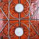 Vintage 1970s candle warmer – Orange ceramic & metal