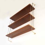 Wooden and brass shelves