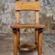 Set of 4 brutalist pine chairs, Italy, 1960s